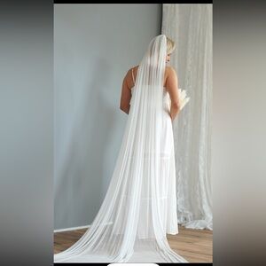 Silk Tulle Wedding Veil - 100 % Natural Cathedral Length
